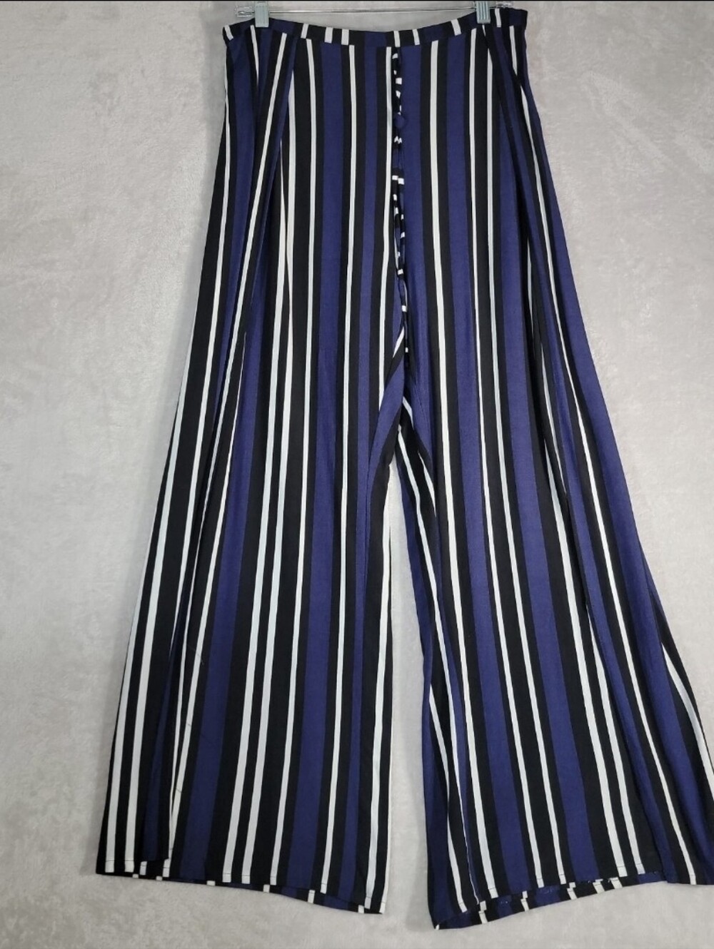 Maeve Anthropologie Pant Womens - Size L - Pinstripe Wide Leg Split Side